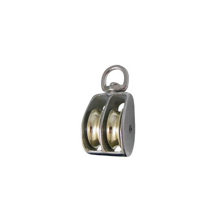 SOLID SHELVING Eye Pulley Rigid Double Wheel - 0.75 in. SO2682742